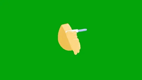 Cute Cheese Animation on Green Screen Video stock 340514099