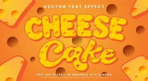Cute cheese editable text effect Template Stock Illustration