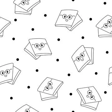 Cute cheese. Seamless pattern. Coloring Page. Stock Illustration