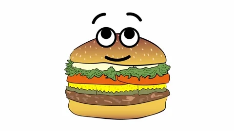 Cute cheeseburger on white Stock Footage 98300947