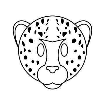 Cute Cheetah face Stock Illustration