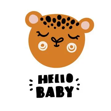 Cute cheetah face Stock Illustration