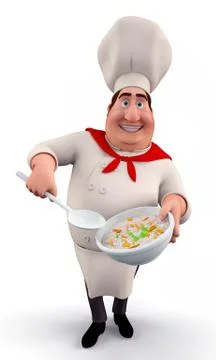 Cute chef with bowl Stock Illustration