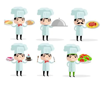 Cute chef dishes Stock Illustration
