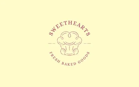 Cute Chef Hat Cupcake Bakery Logo Vector Template Stock Illustration