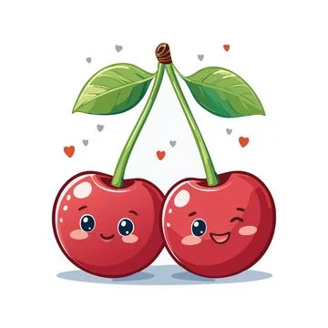 A cute Cherry fruit illustration Stock Illustration