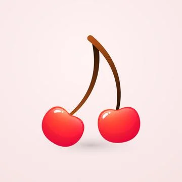 Cute cherry icon vector illustration Illustrazione stock