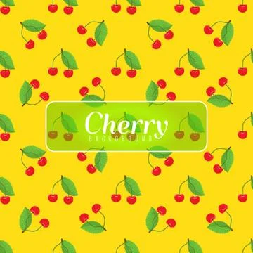 Cute cherry seamless pattern with flat and solid color style. Good for textile Stock Illustration