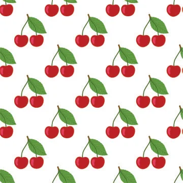 Cute cherry seamless pattern. Good for textile, wrapping, wallpapers, etc. 스톡 일러스트