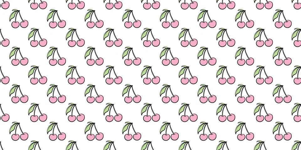 Cute cherry seamless vector pattern background 스톡 일러스트