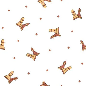 Cute chess pieces. Seamless pattern. Stock Illustration