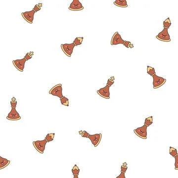 Cute chess pieces. Seamless pattern. Stock Illustration