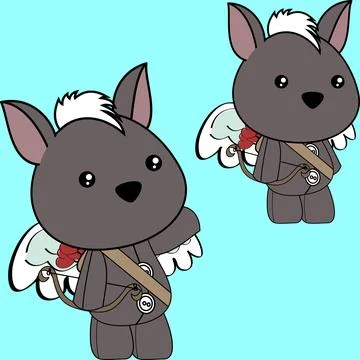 Cute chibi angel xoloitzcuintle character Stock Illustration