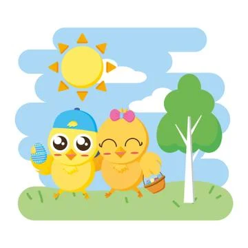 Cute chick easter Illustrazione stock