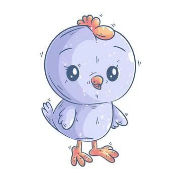 Cute chick sitting cartoon vector Stock Illustration