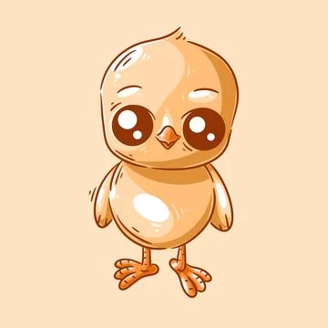 Cute chick is standing cartoon vector Stock Illustration