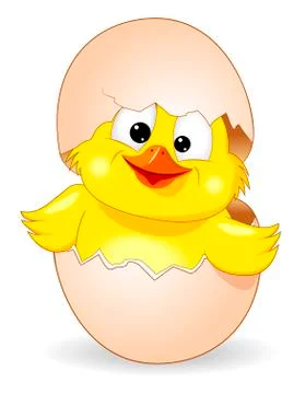Cute chick was born Stock Illustration
