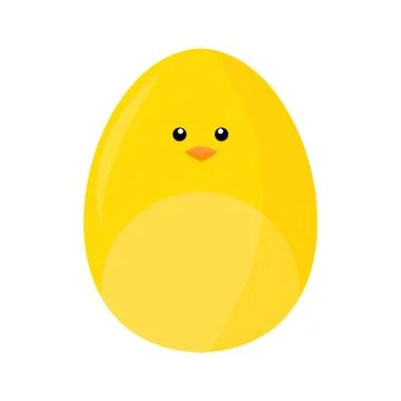 Cute Chicken Face Easter Egg Illustration Stock Illustration
