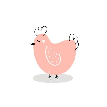Cute chicken isolated on white background. Easter chicken Stock Illustration