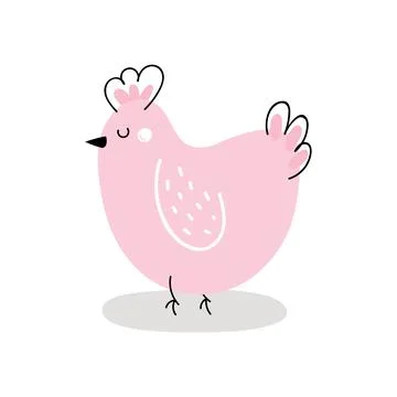 Cute chicken isolated on white background. Easter chicken Stock Illustration