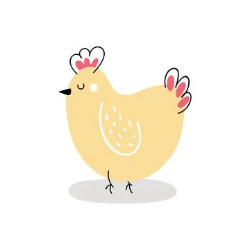Cute chicken isolated on white background. Easter chicken Stock Illustration