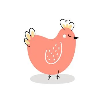 Cute chicken isolated on white background. Easter chicken Stock Illustration