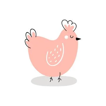 Cute chicken isolated on white background. Easter chicken Stock Illustration
