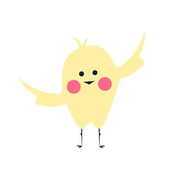 Cute chicken isolated on white background. Easter chicken. Design for Easter Stock Illustration
