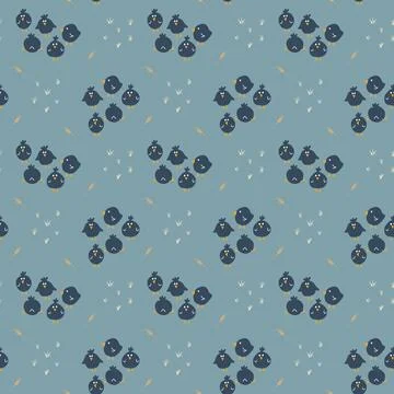 Cute chicken Seamless Pattern, Cartoon Doodle chickens Background vector Il.. Stock Illustration