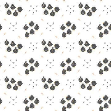 Cute chicken Seamless Pattern, Cartoon Doodle chickens Background vector Il.. 스톡 일러스트
