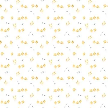 Cute chicken Seamless Pattern, Cartoon Doodle chickens Background vector Il.. Illustrazione stock