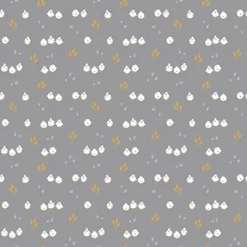 Cute chicken Seamless Pattern, Cartoon Doodle chickens Background vector Il.. 스톡 일러스트