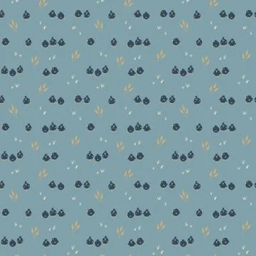Cute chicken Seamless Pattern, Cartoon Doodle chickens Background vector Il.. Illustrazione stock