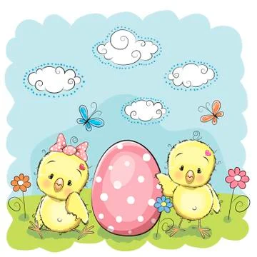 Cute chickens Stock Illustration