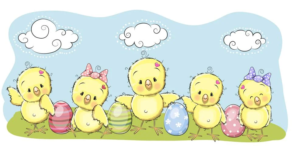 Cute chickens Stock Illustration