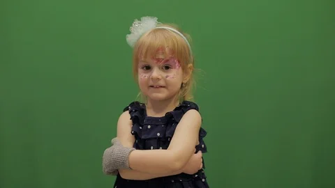 Cute child. Dancing and make faces. Parody of a well-known princess Elza Video stock 103440430