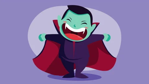 Cute child disguised as dracula Stock Footage 159532535
