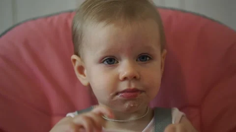 The cute child eats Stock Footage 62788396