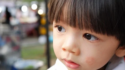 Cute child eye looking Stock Footage 90422138