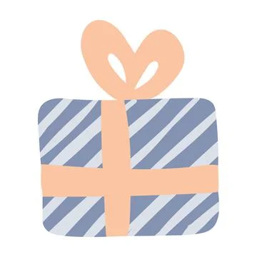 A cute childish gift with a bow. Stock Illustration