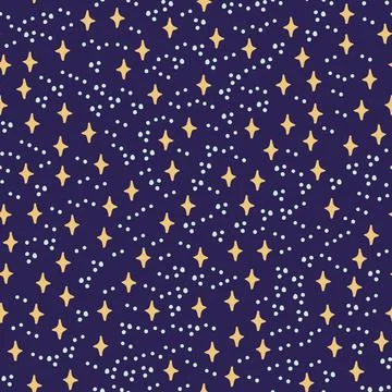 Cute childish seamless pattern of space Stock Illustration