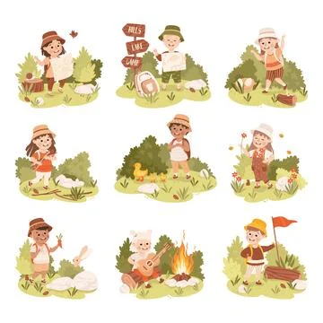 trekkers clipart of children