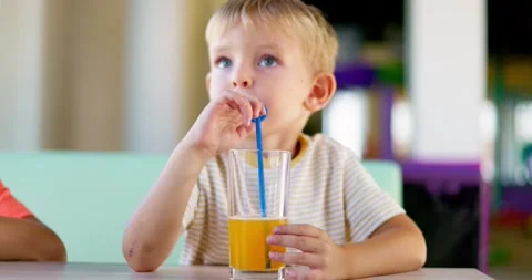 Cute children drinking soda or soft drin... | Stock Video | Pond5