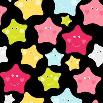 Cute Children s Seamless Pattern Background with Stars Illustration Stock Illustration