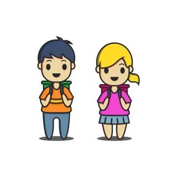 Cute children school vector Stock Illustration