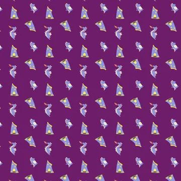 Cute childrens dragons pattern with fairy funny character. Stock Illustration