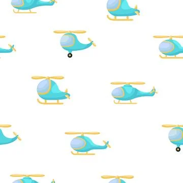 Cute children's seamless pattern with hellicopters. Creative kids texture for Illustrazione stock