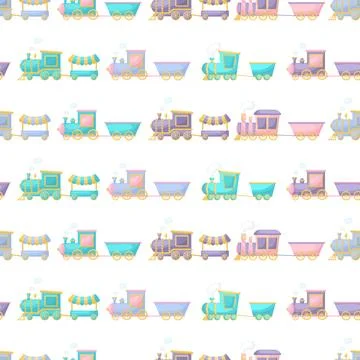 Cute children's seamless pattern with trains. Creative kids texture for fab.. Stock Illustration