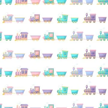 Cute children's seamless pattern with trains. Creative kids texture for fabric Illustrazione stock