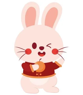 Cute chinese bunny Stock Illustration